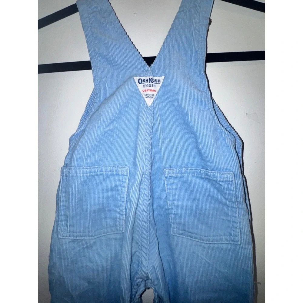 Vintage OshKosh Bgosh Blue Corduroy Overalls 18 Months Vestbak Made in USA